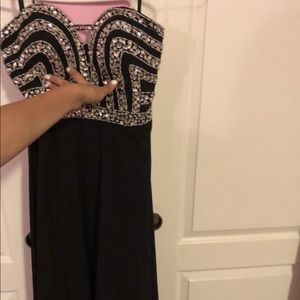 Custom Black Jeweled Prom Dress